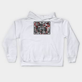 Black White Red Kids Hoodie